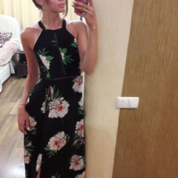 Maxi Floral summer black dress - Picture 3 of 5